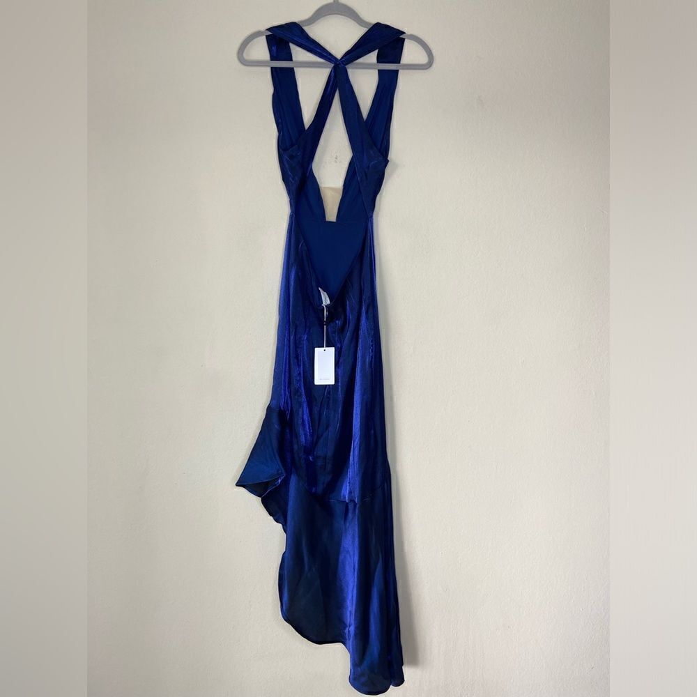 NWT Lovers & Friends Andressa Midi Sapphire Blue Dress Asymmetrical Size M - Picture 8 of 13